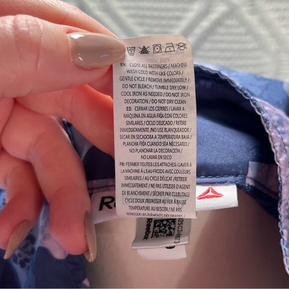 REEBOK | Blue Camouflage Windbreaker Pullover Jacket | Top - Picture 12 of 14